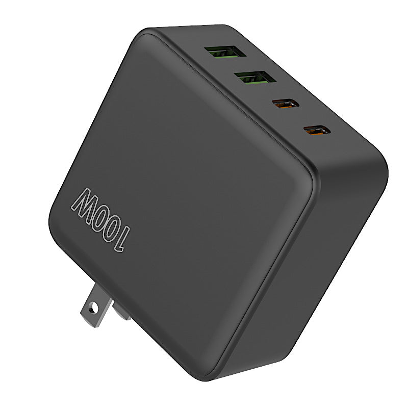 100W GaN Multi-Port Desktop Fast Charger with US Folding Plug