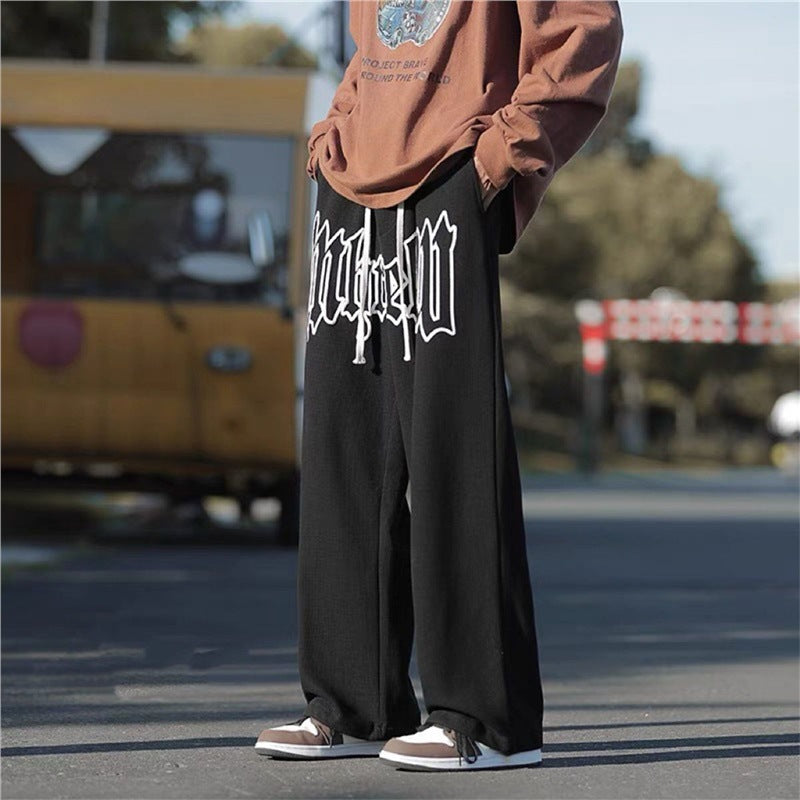 Retro Wide-Leg Chenille Pants for Women