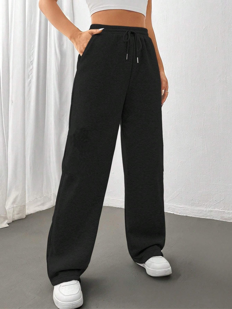High-Waisted Thick Fleece Sweatpants for Women