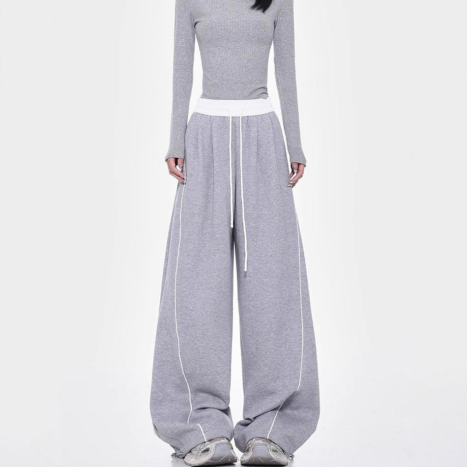High-Waisted Drawstring Straight-Leg Sweatpants for Women