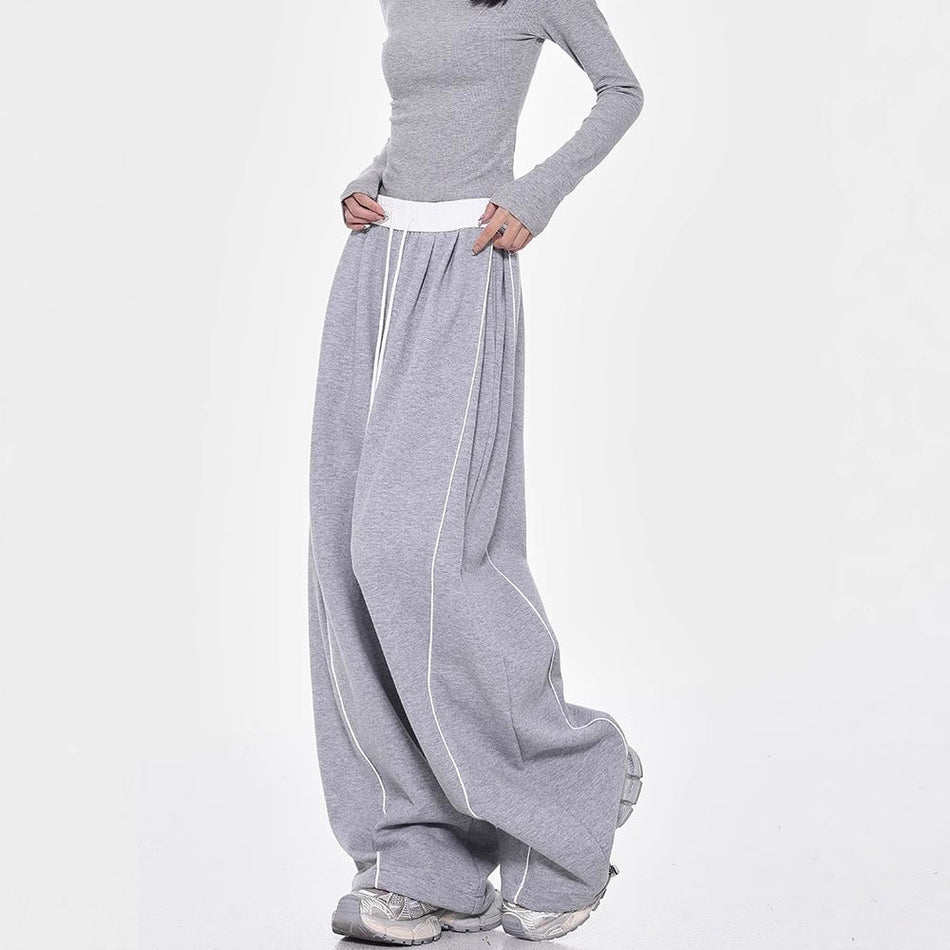 High-Waisted Drawstring Straight-Leg Sweatpants for Women