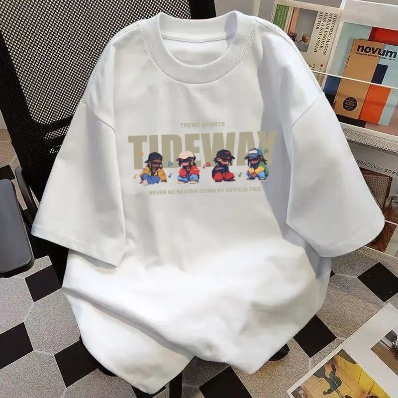 Men's 100% Cotton Short Sleeve T-Shirt Loose Breathable Casual Top