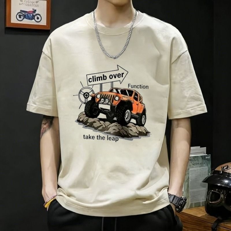 Men's 100% Cotton Short Sleeve T-Shirt Loose Casual Style Top