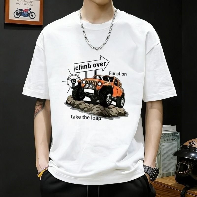 Men's 100% Cotton Short Sleeve T-Shirt Loose Casual Style Top