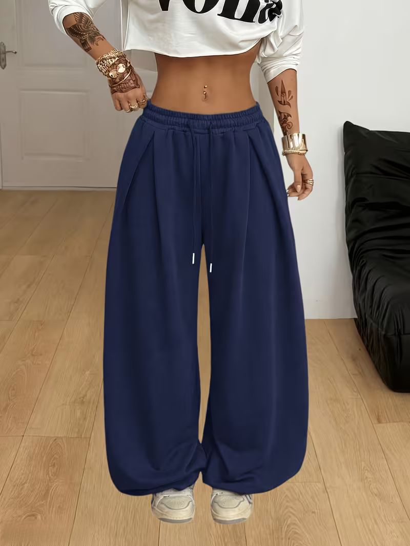 Y2K High-Waisted Wide-Leg Streetwear Sweatpants