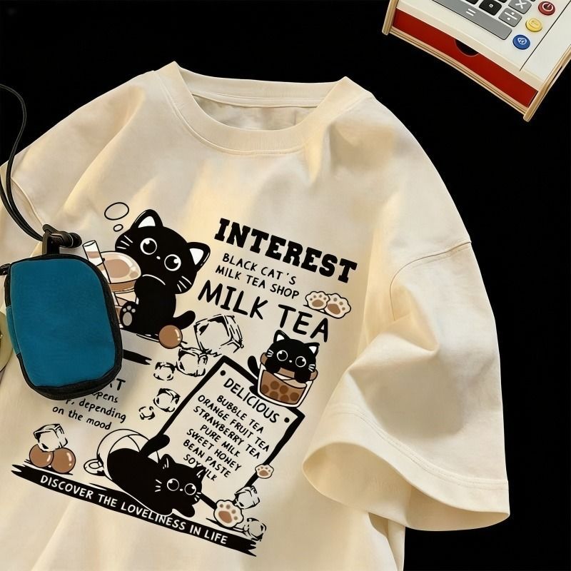 Men's 100% Cotton Short Sleeve T-Shirt Loose Casual Versatile Top