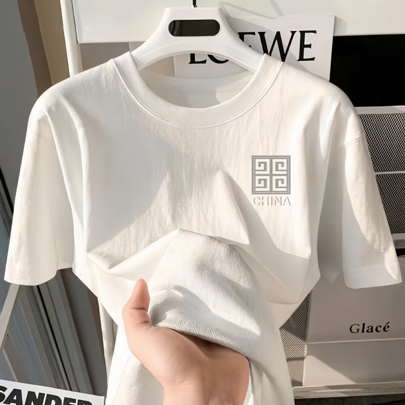 Men's 100% Cotton Short Sleeve T-Shirt Loose Casual Style Top