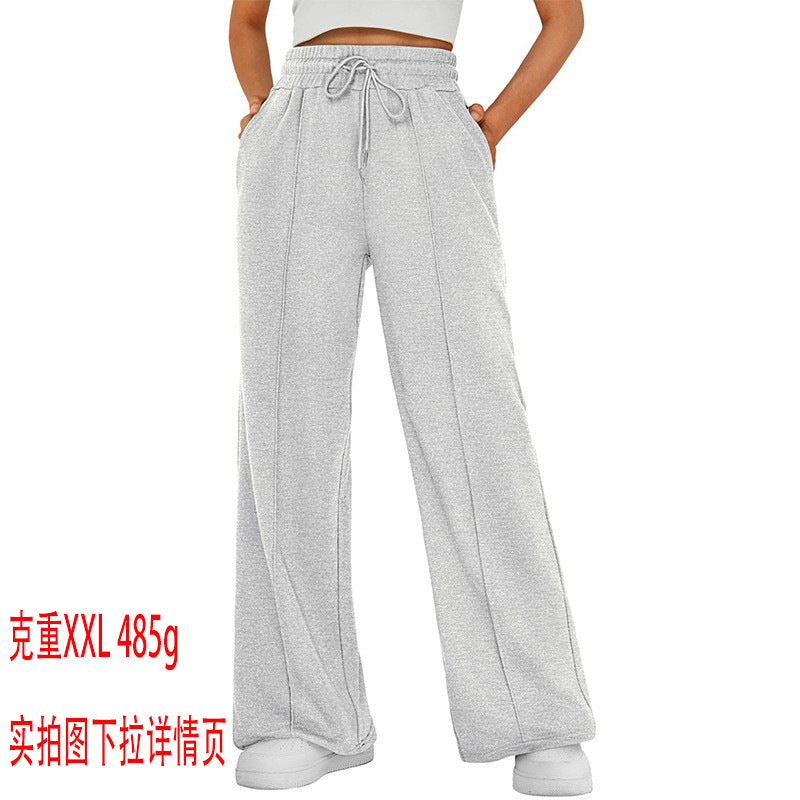 Drawstring Wide-Leg Pants for Women – Relaxed Commuter Trousers