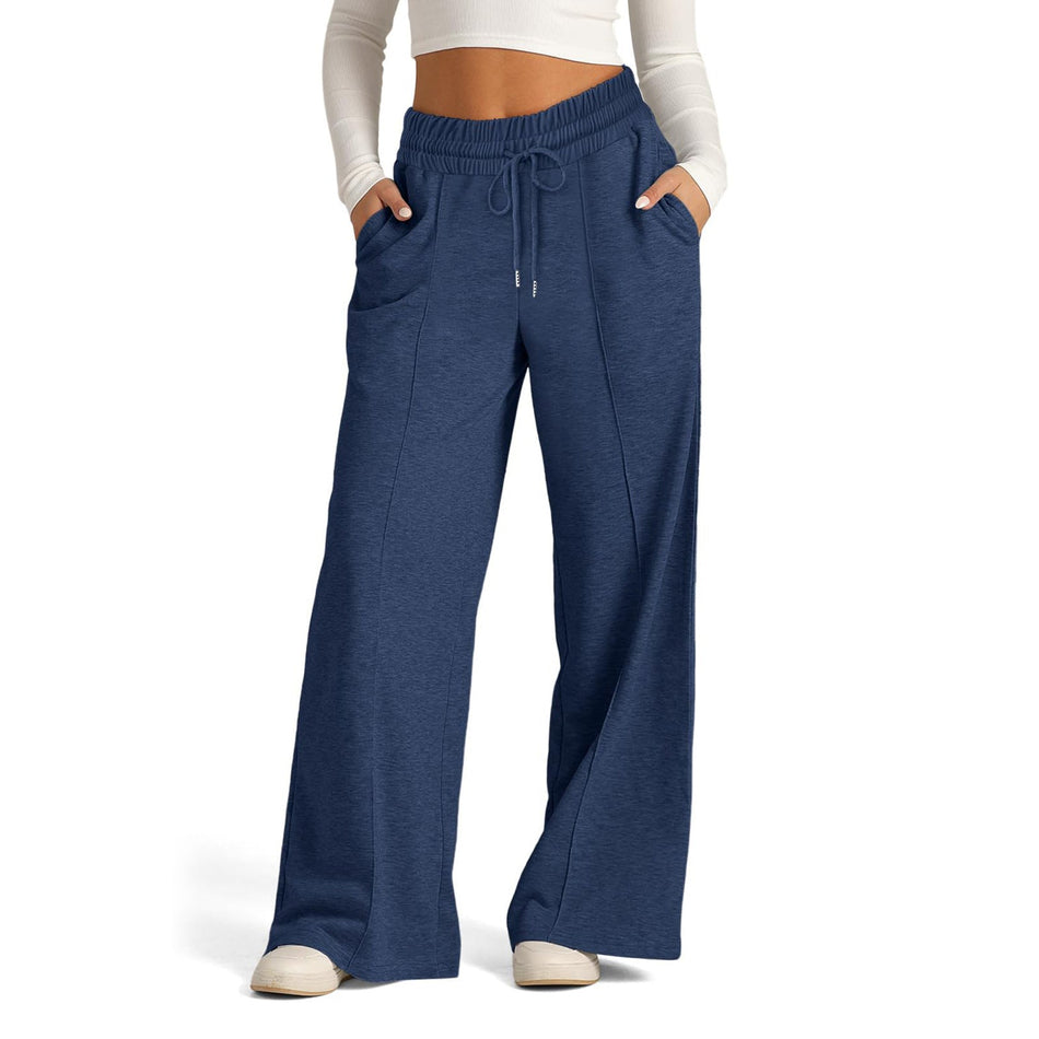 Drawstring Wide-Leg Pants for Women – Relaxed Commuter Trousers