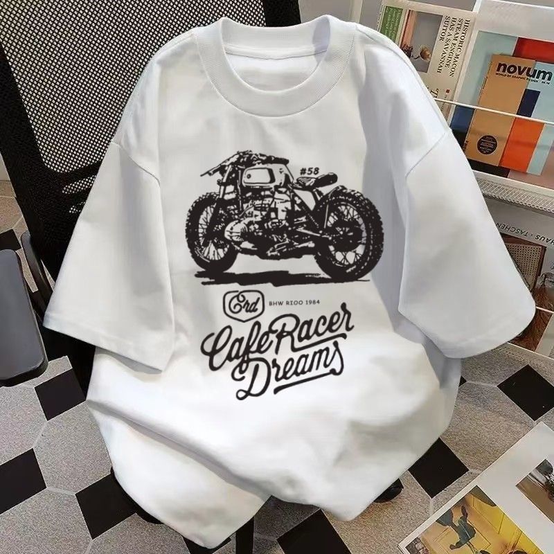 Men's 100% Cotton Five Point Sleeve T-Shirt Loose Casual Top