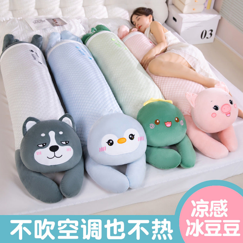 Ice Silk Long Body Pillow, Removable Washable Cartoon Design