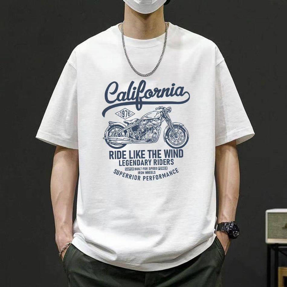 Men's 100% Cotton Short Sleeve T-Shirt Korean Style Casual Top