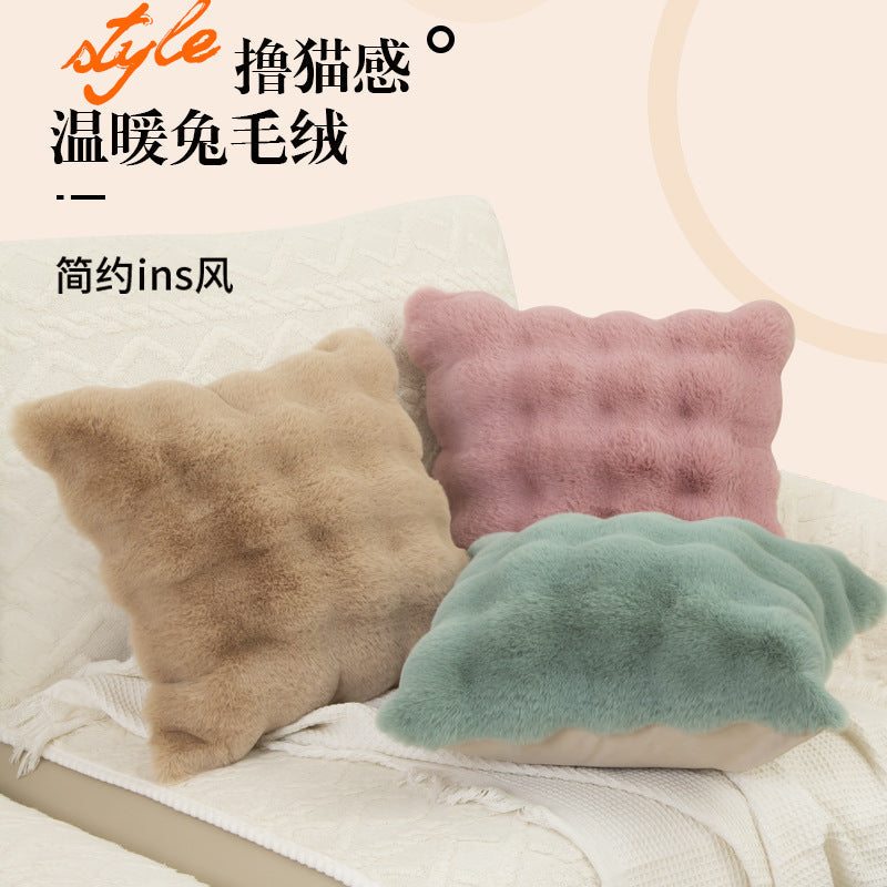 Yang Hao Bubble Rabbit Fur Pillowcase, Modern Simple Sofa