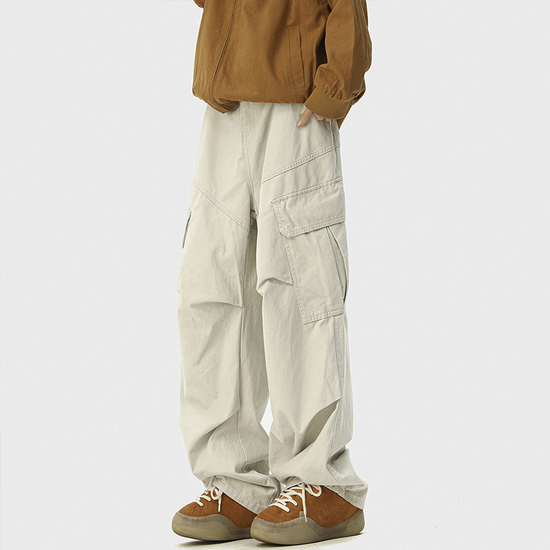 Men's American Style Loose Straight Wide Leg Casual Overalls