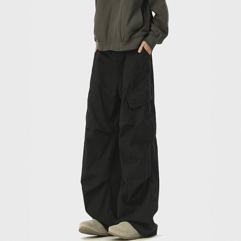 Men's American Style Loose Straight Wide Leg Casual Overalls