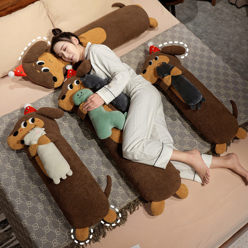 Manman Pig Plush Long Pillow, Cute Animal Side Sleeping Cushion