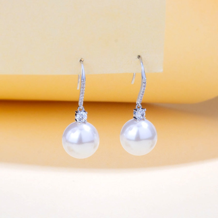 White Beaded Tassel Drop Earrings with Elegant Feminine Style