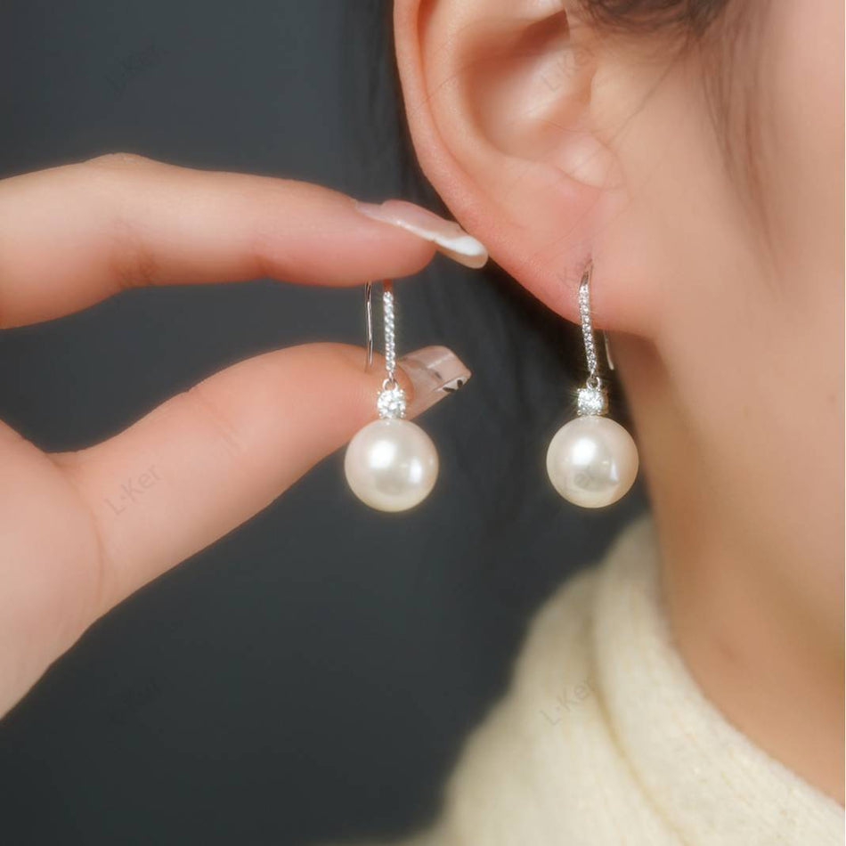 White Beaded Tassel Drop Earrings with Elegant Feminine Style