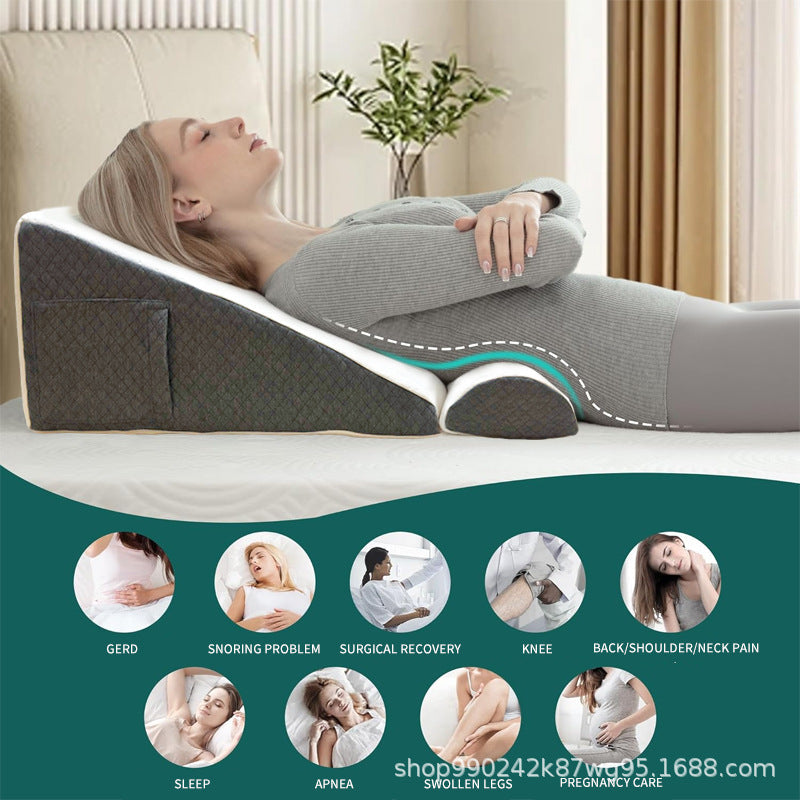 Wedge-Shaped Semi-Reclining Care Pillow, Reflux Support Cushion