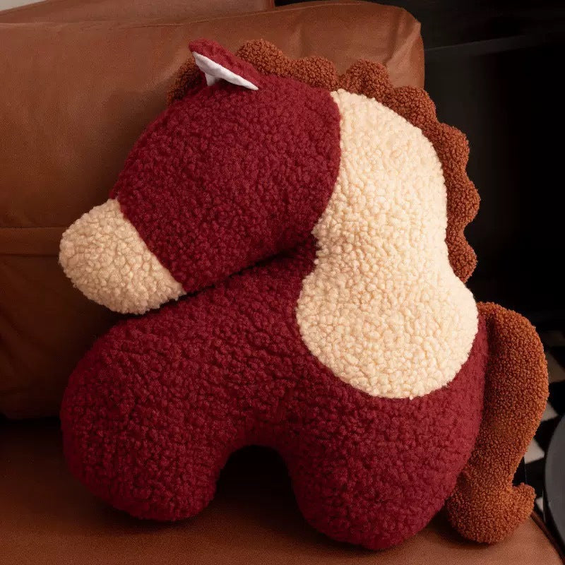 Creative Year of the Horse Plush Pillow, Festive Decor Cushion
