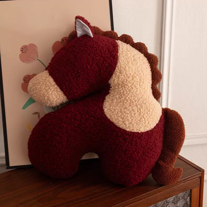 Creative Year of the Horse Plush Pillow, Festive Decor Cushion