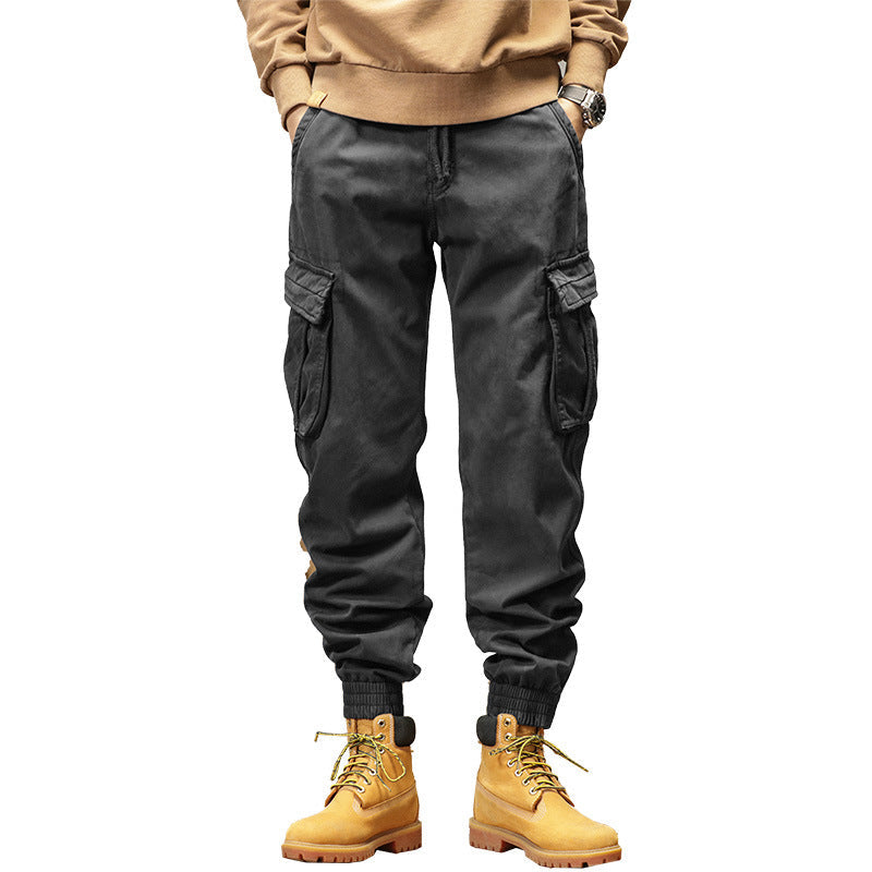 Men's Fleece Lined Work Pants Casual Retro Cargo Pants