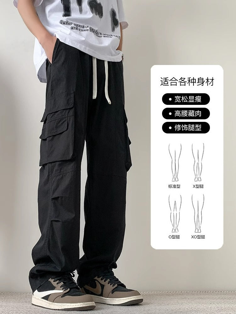 Men's Pure Cotton Cargo Pants Straight Leg