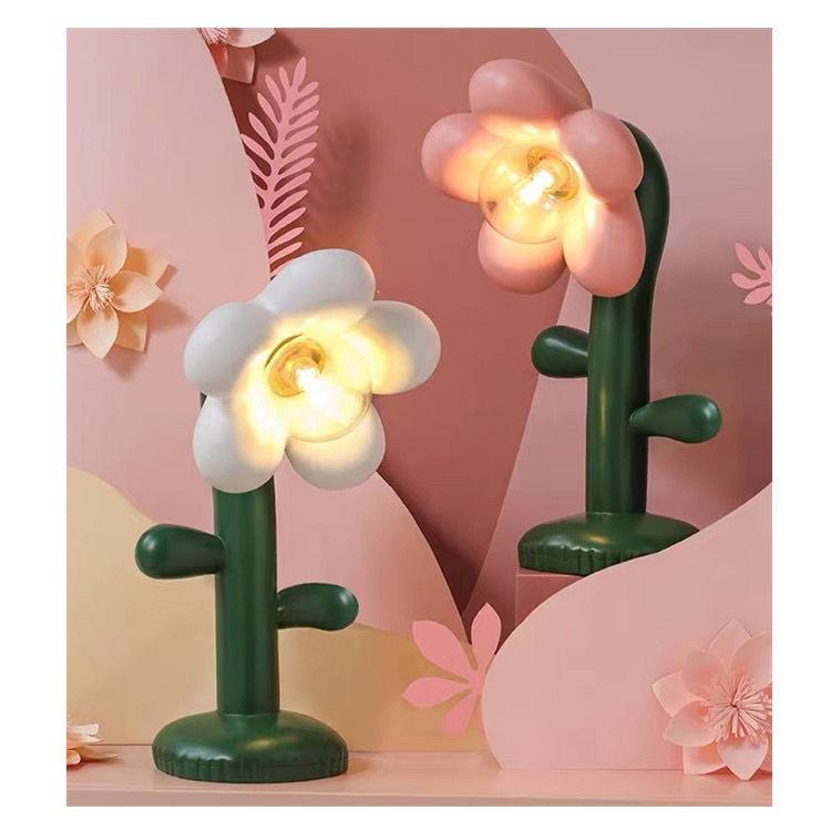 Pastoral French Peach Flower Table Lamp, Decorative Home Accent
