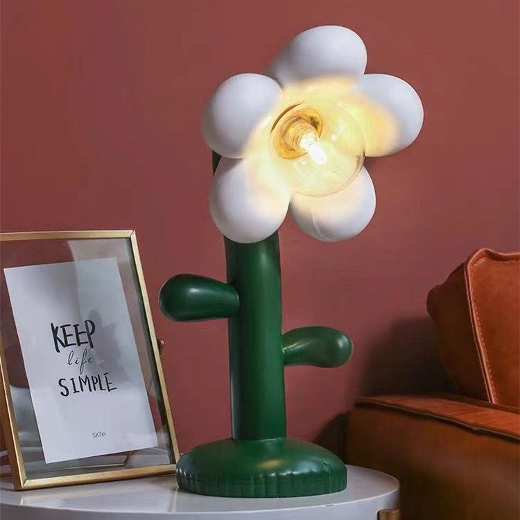 Pastoral French Peach Flower Table Lamp, Decorative Home Accent
