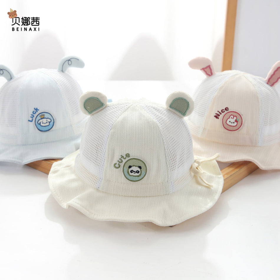 Baby Cartoon Breathable Wide-Brim Bucket Hat