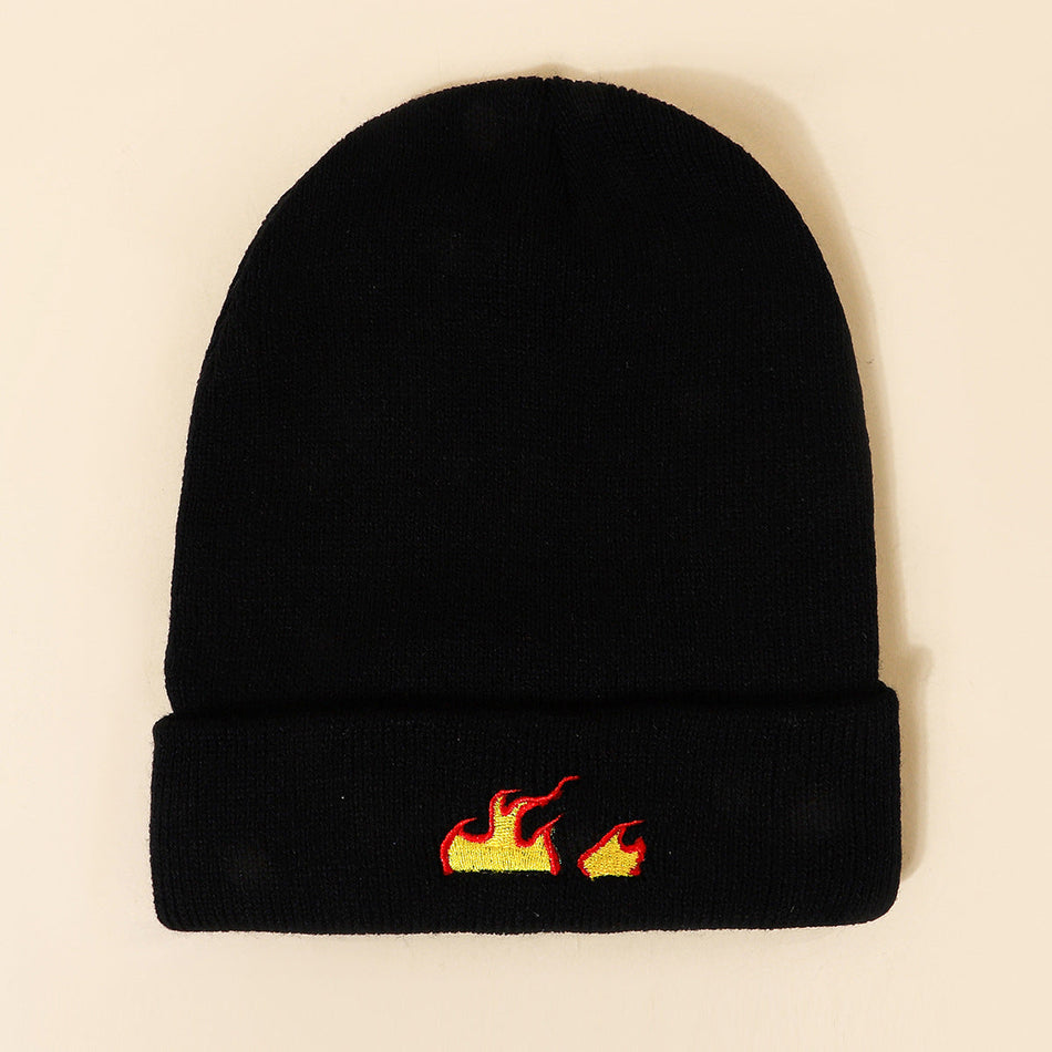 Flame Embroidery Knitted Winter Hat Nepal