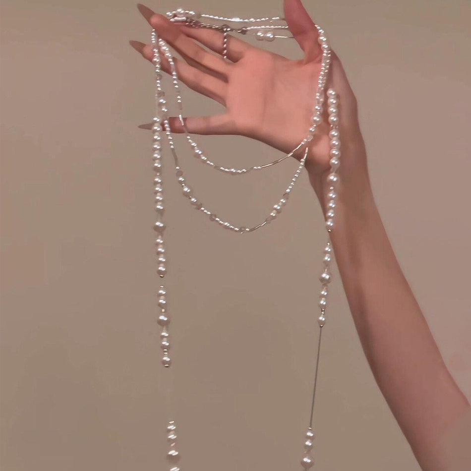 Double-Layer Starry Sky Pearl Necklace for Women