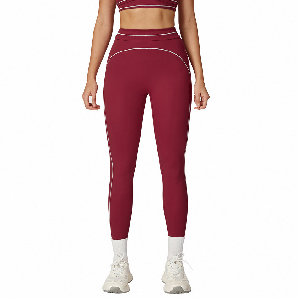Women's High-Waisted Color Block Brushed Yoga Leggings