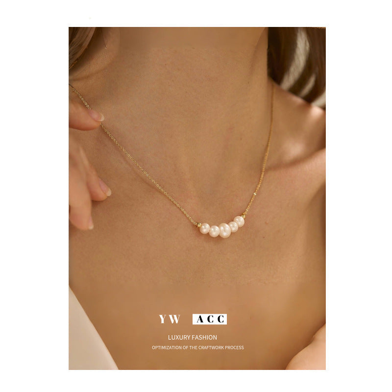 Handmade Freshwater Pearl Wire-Wrapped Necklace for Women