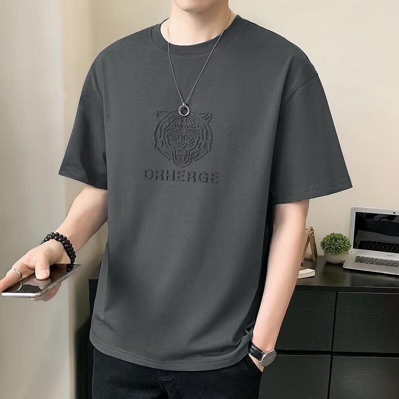 Men's Solid Color Round Neck Short Sleeve Casual T-Shirt