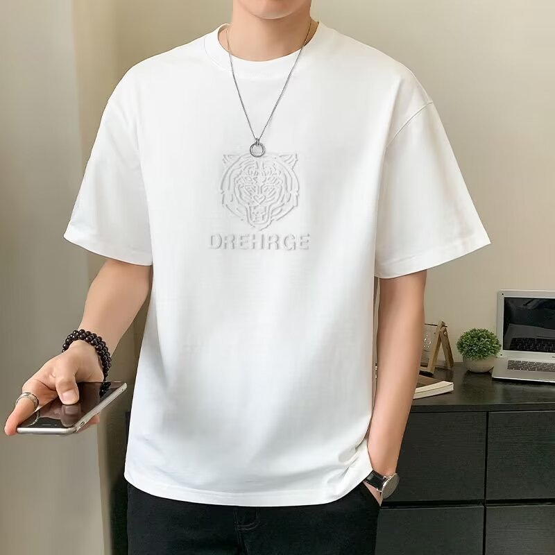 Men's Solid Color Round Neck Short Sleeve Casual T-Shirt
