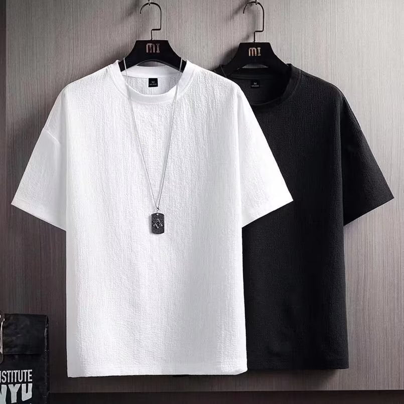 Men's Japanese Cotton Linen Loose Fit Solid Color T-Shirt