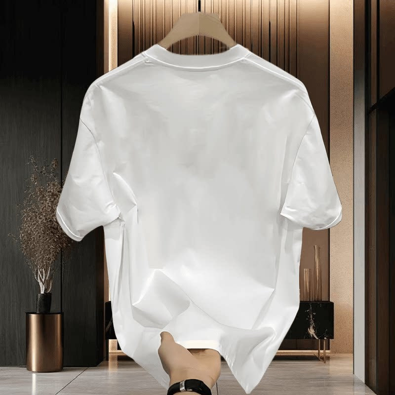 Men's European American Printed Round Neck Loose T-Shirt