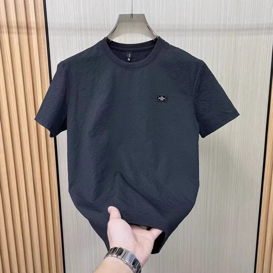 Men's European Minimalist Cotton-Feel Round Neck T-Shirt