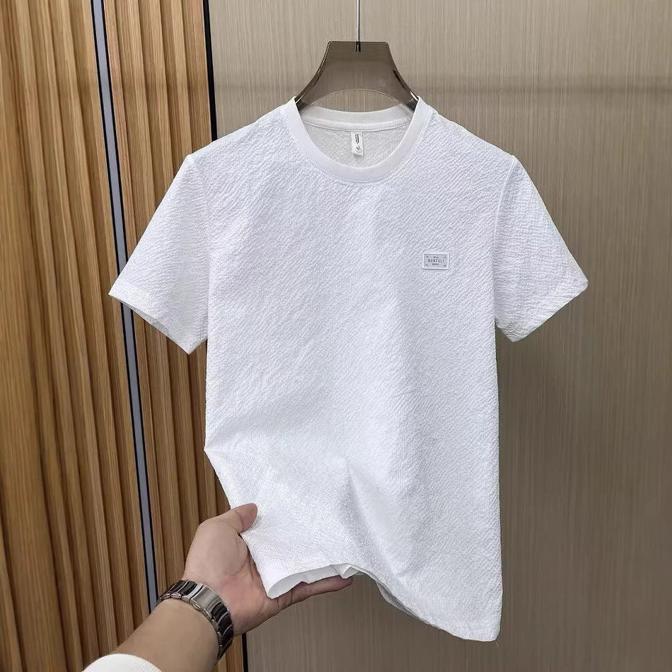 Men's European Minimalist Cotton-Feel Round Neck T-Shirt