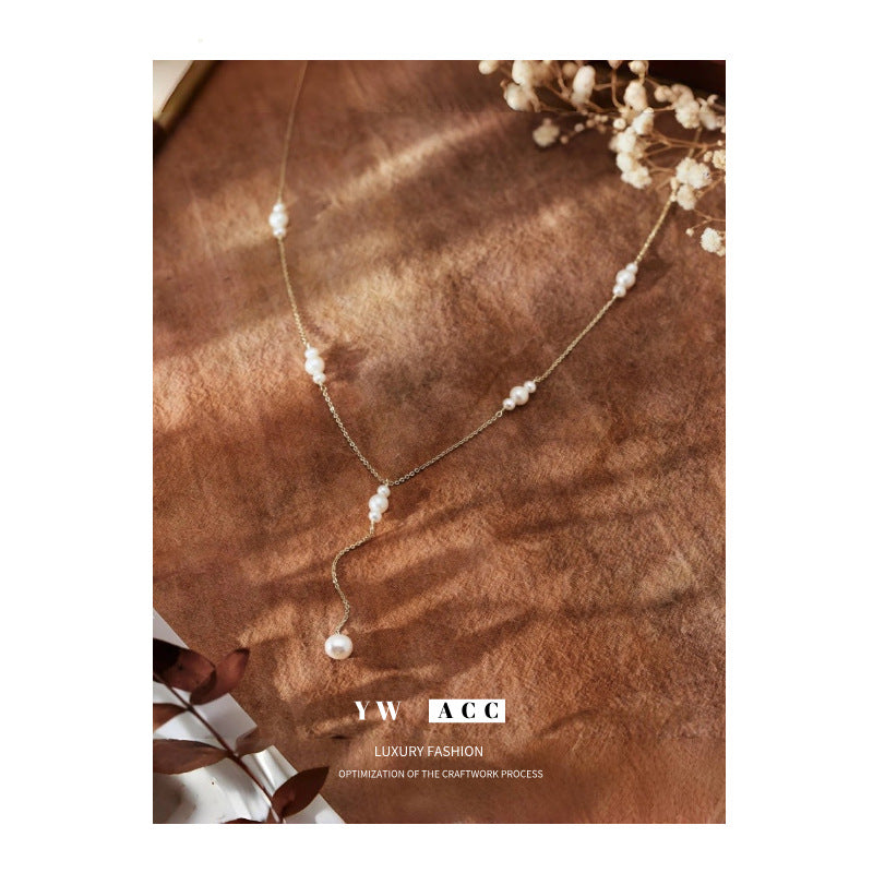 Handmade Freshwater Pearl Y Necklace for Women