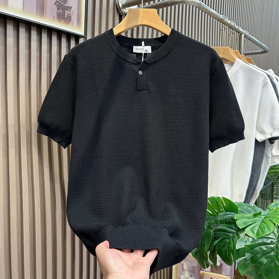 Men's Color Block Striped Loose Fit Round Neck T-Shirt