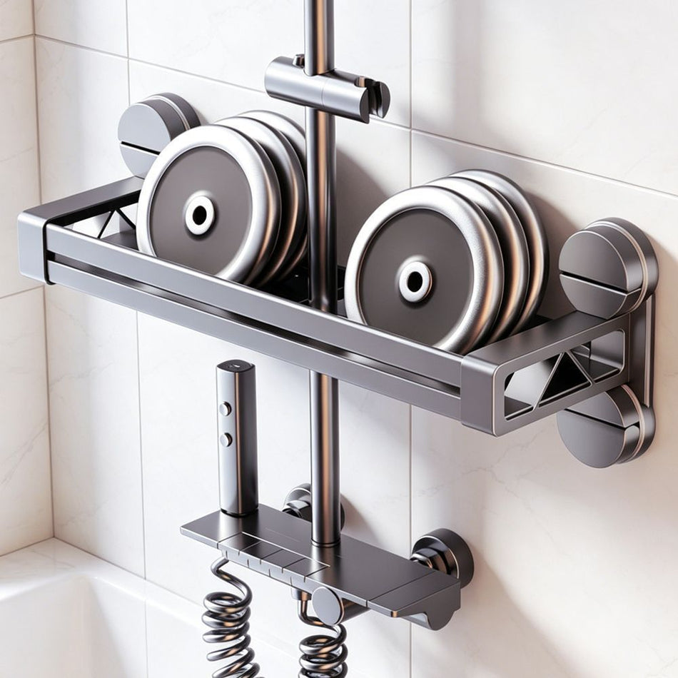ASJM Suction Cup Shower Rack, No-Punch Bathroom Storage