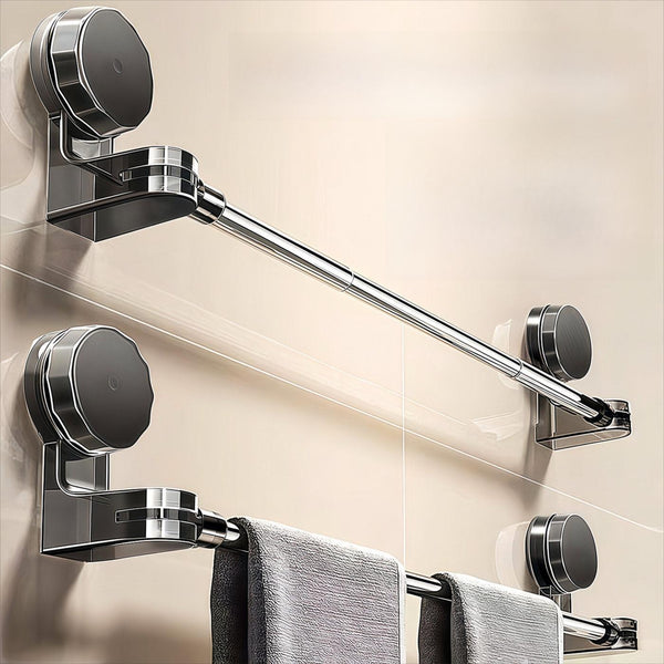 Mingshan Suction Cup Telescopic Towel Rack, No-Drill Hanger