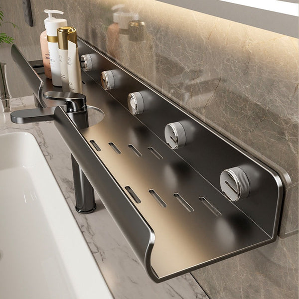 Muquan Adhesive Bathroom Shelf, No-Drill Sink Storage Rack