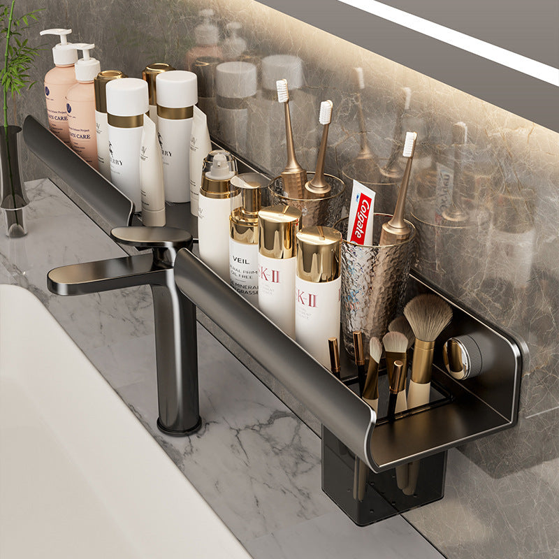 Muquan Adhesive Bathroom Shelf, No-Drill Sink Storage Rack