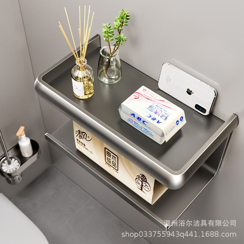 Bathian Waterproof No-Punch Toilet Paper Holder, Double Layer