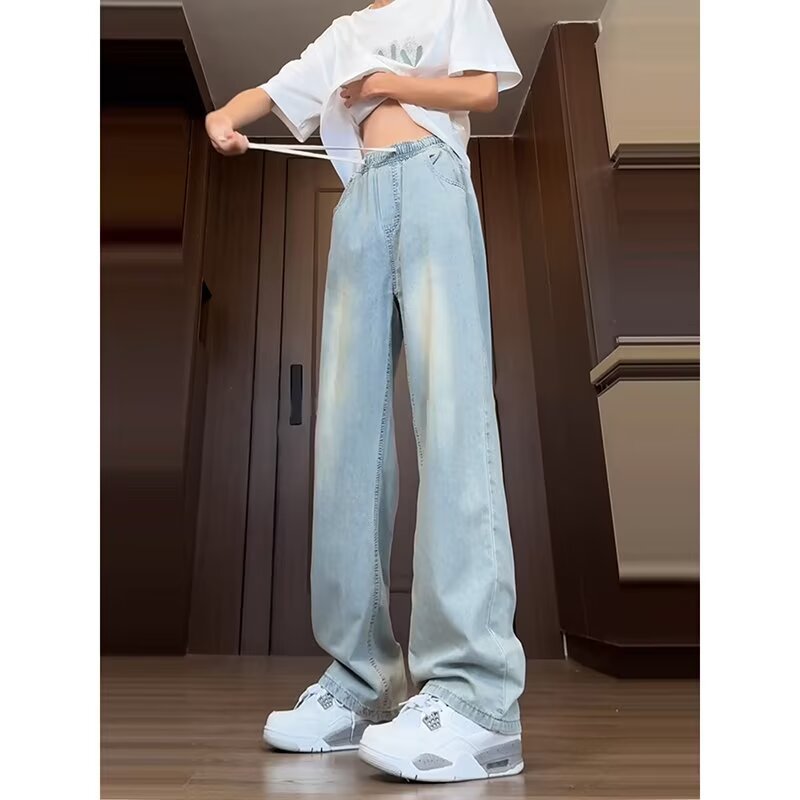 Men's Lyocell Tencel Ultra-Thin Loose Straight Leg Jeans