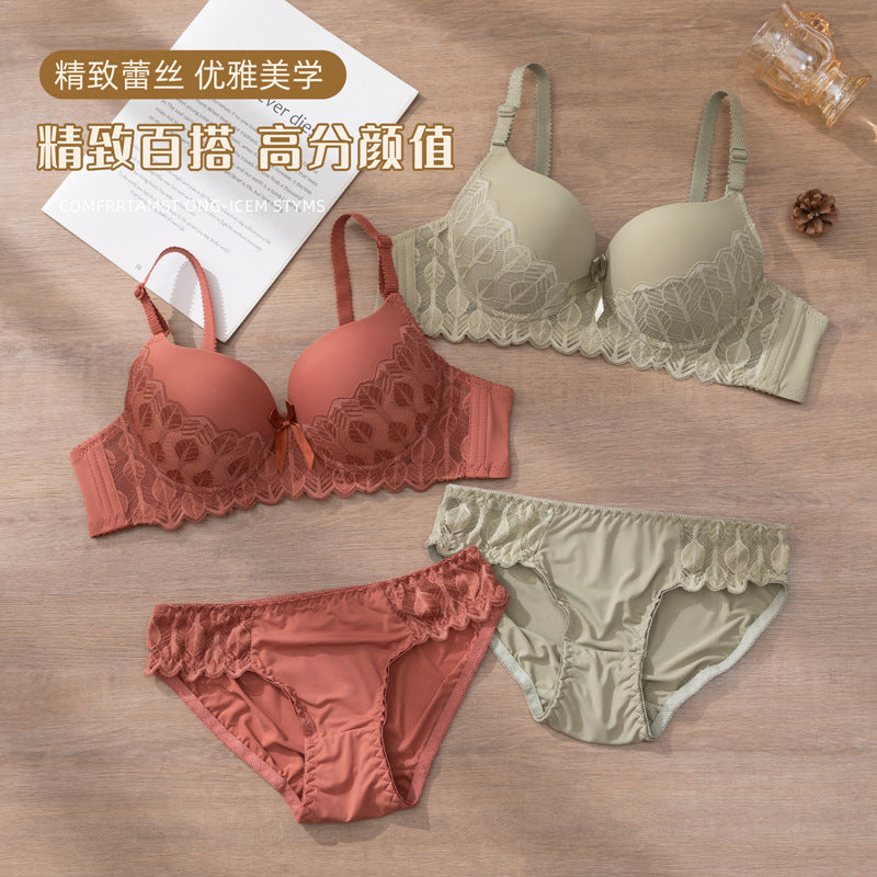 Women’s Push-Up Bra Set Large Size Wireless Support Seamless