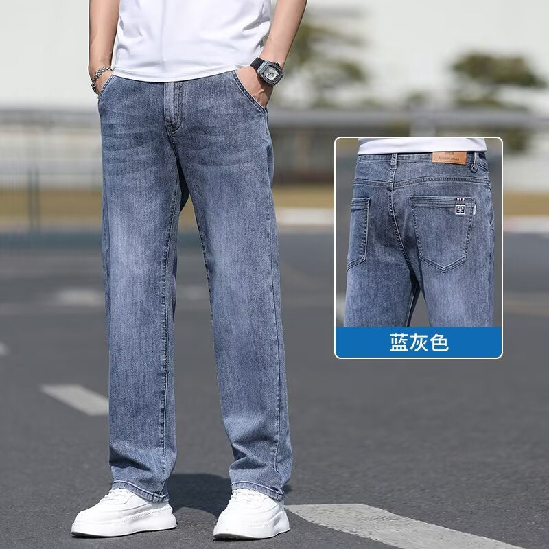 Men's Loose Straight Stretch Jeans Casual Long Pants